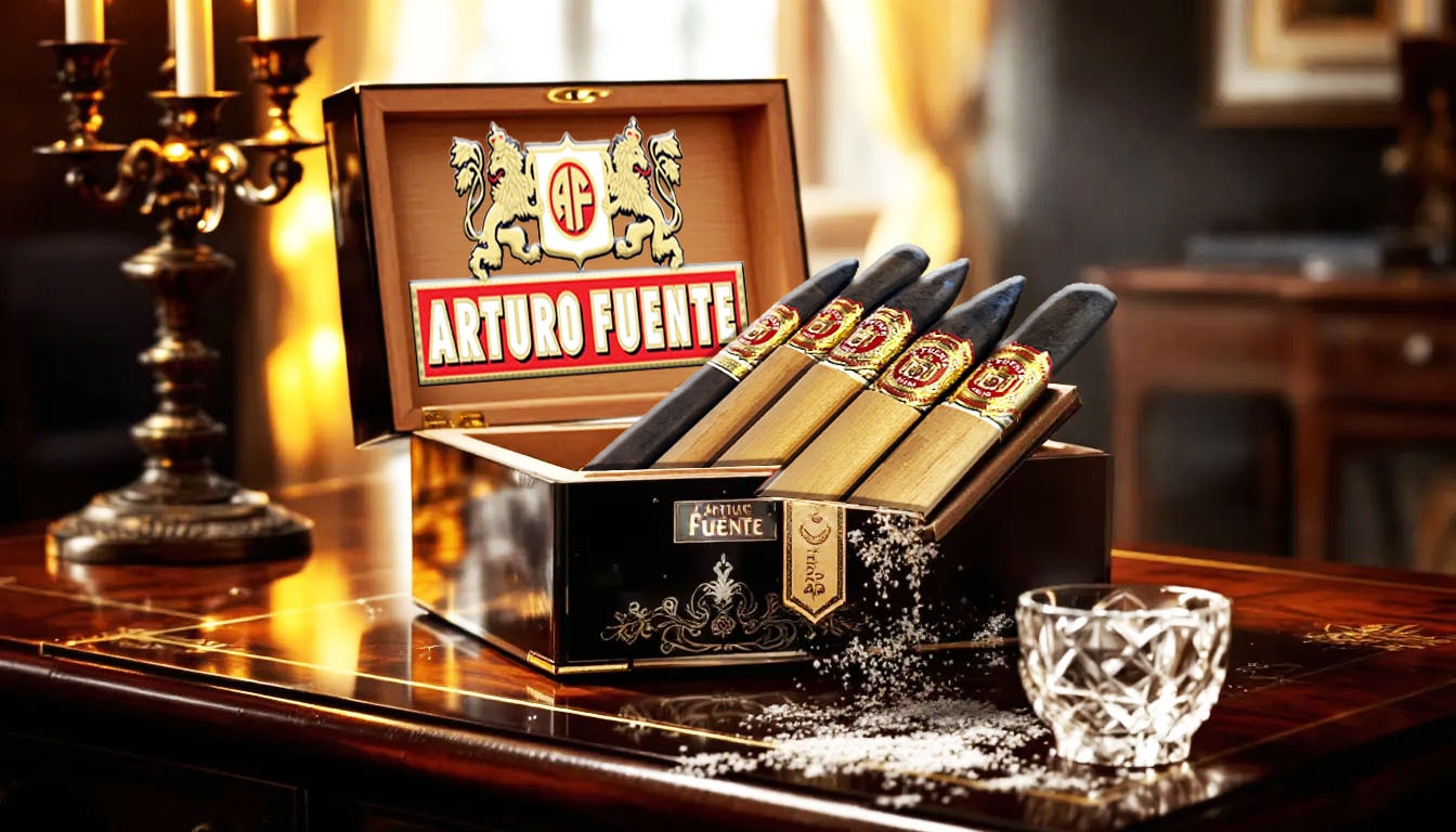 A collection of Arturo Fuente Anejo cigars displayed elegantly.