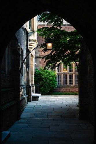 Pretty spot on the Yale University campus in New Haven, Connecticut