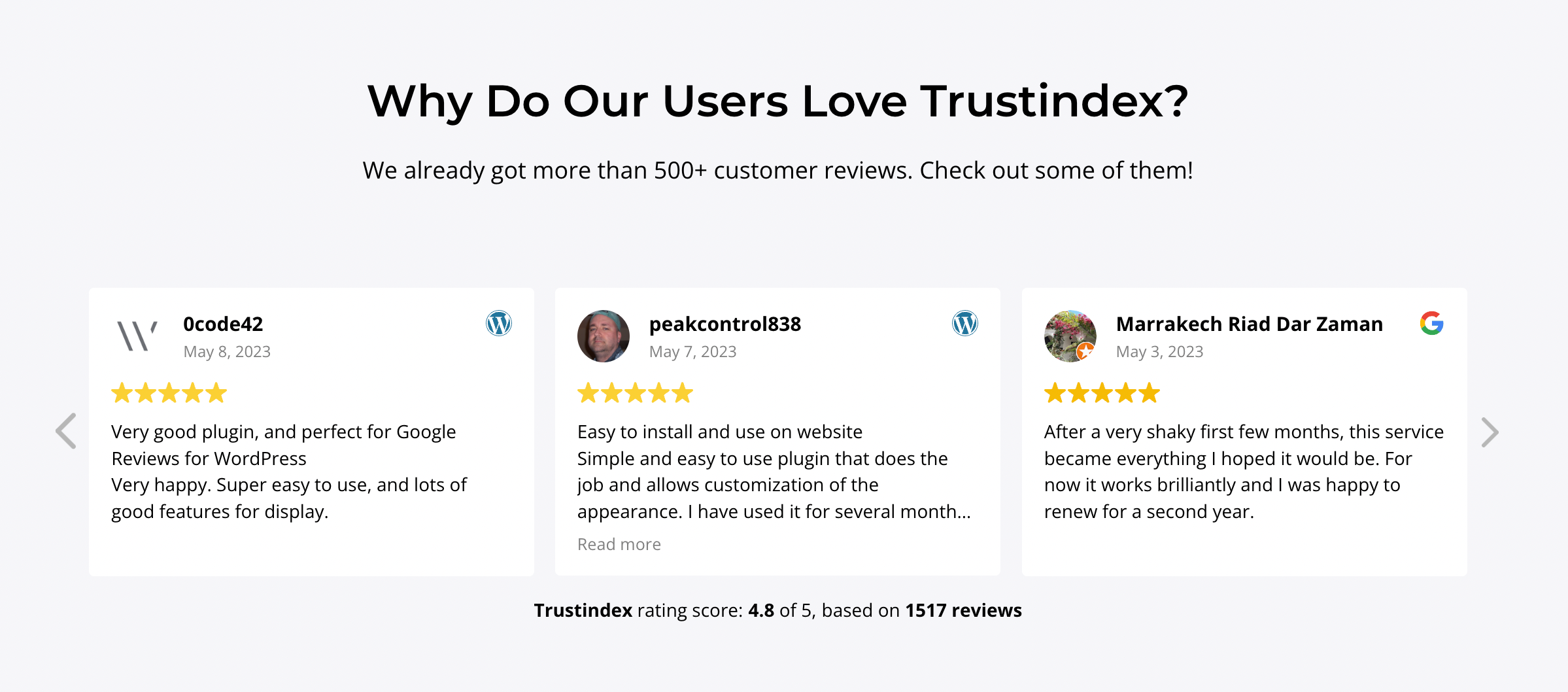 Customer reviews on Trustindex's website.