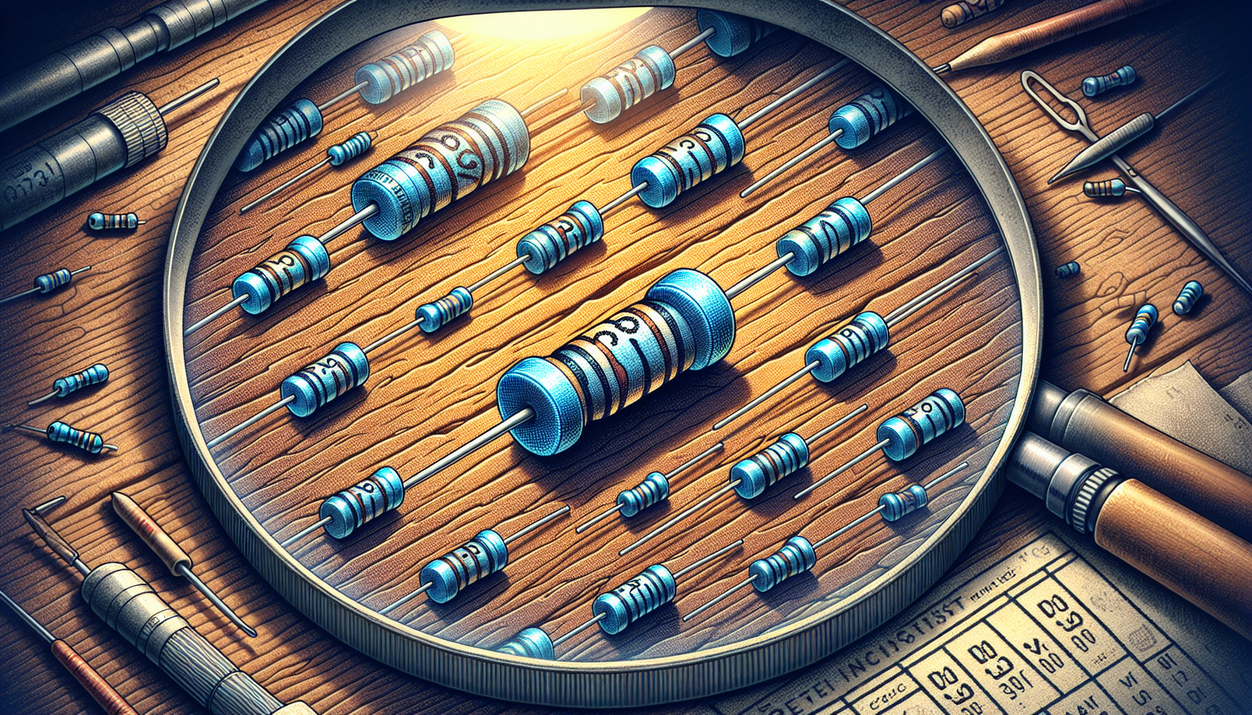 Illustration of identified metal film resistors