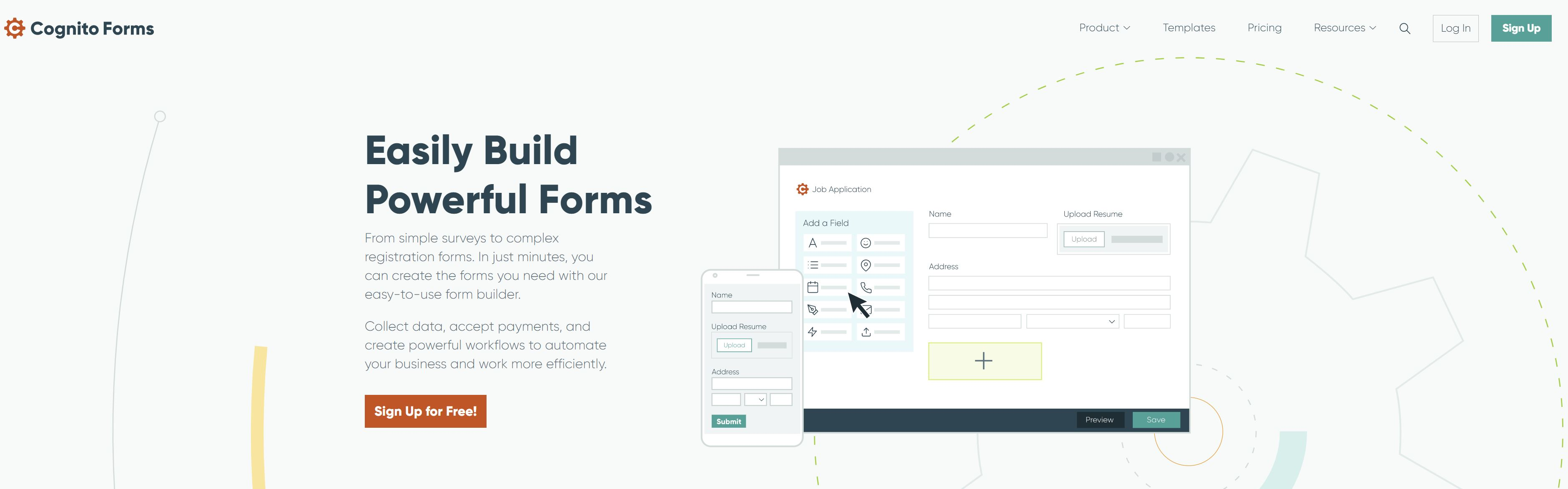 cognito forms homepage