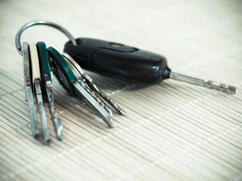 Car keys above the mat