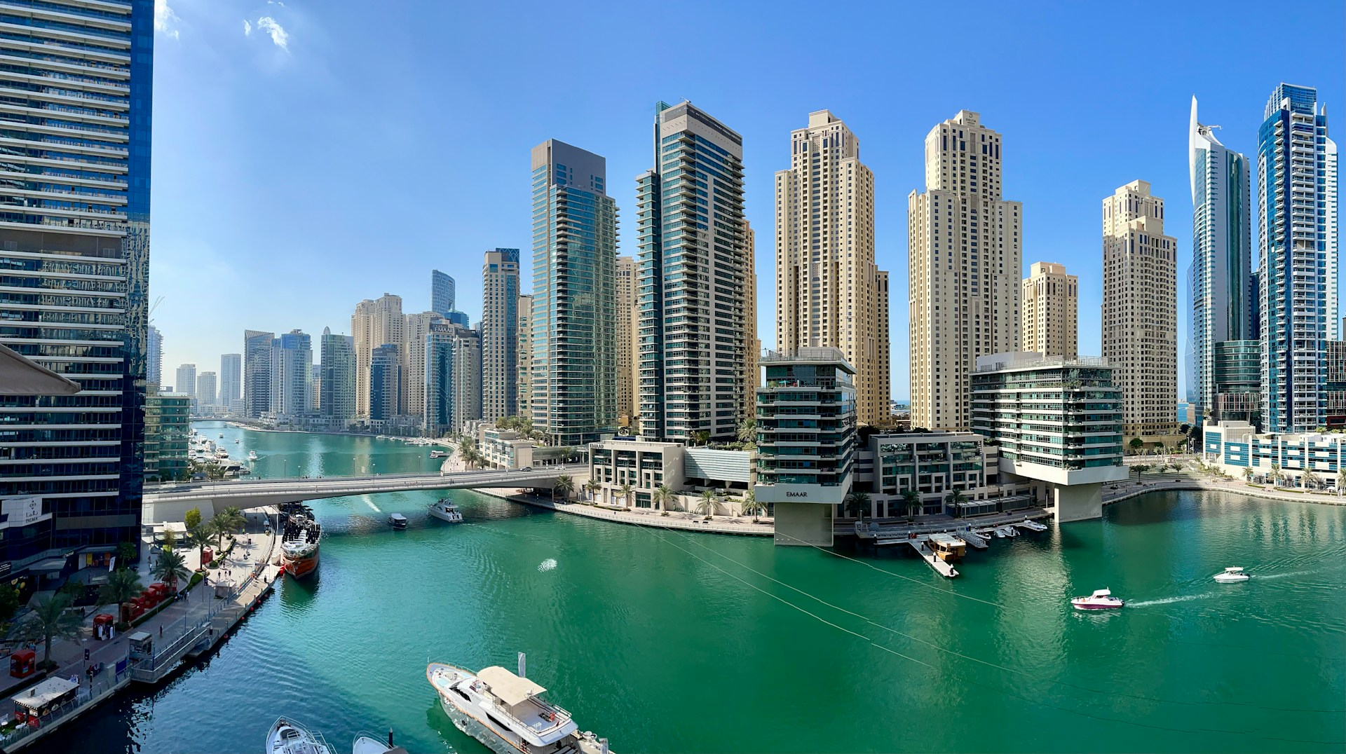 A gorgeous shot of the Dubai Marina on a beautiful day
