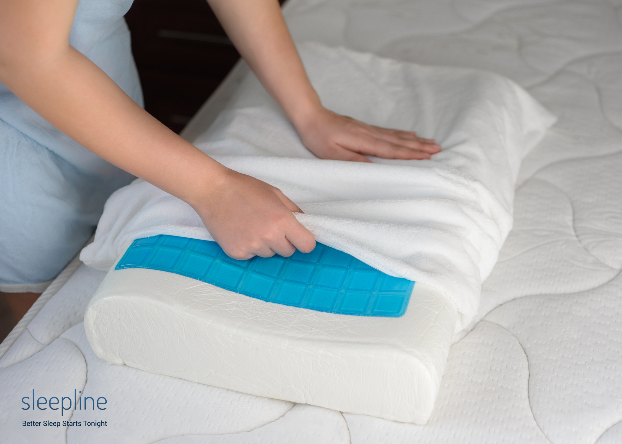 Cooling gel in a pillow