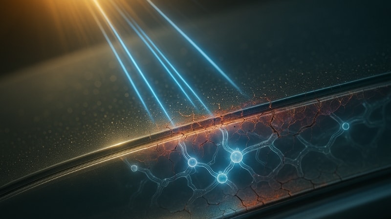 Aggravation of photochemical reaction in film due to UV rays