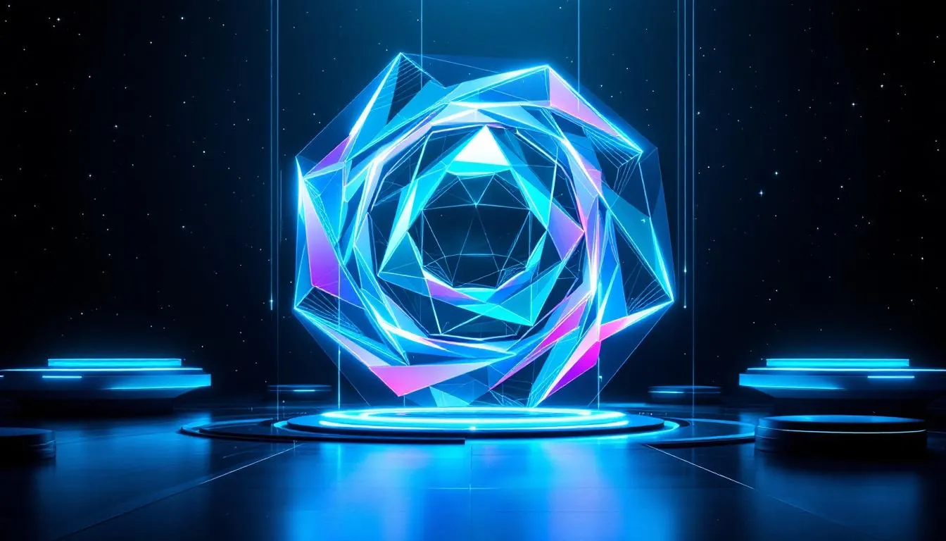 A futuristic concept image showcasing future trends in AI design