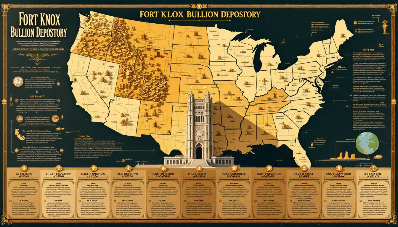 The Fort Knox Bullion Depository, a symbol of security and gold storage.