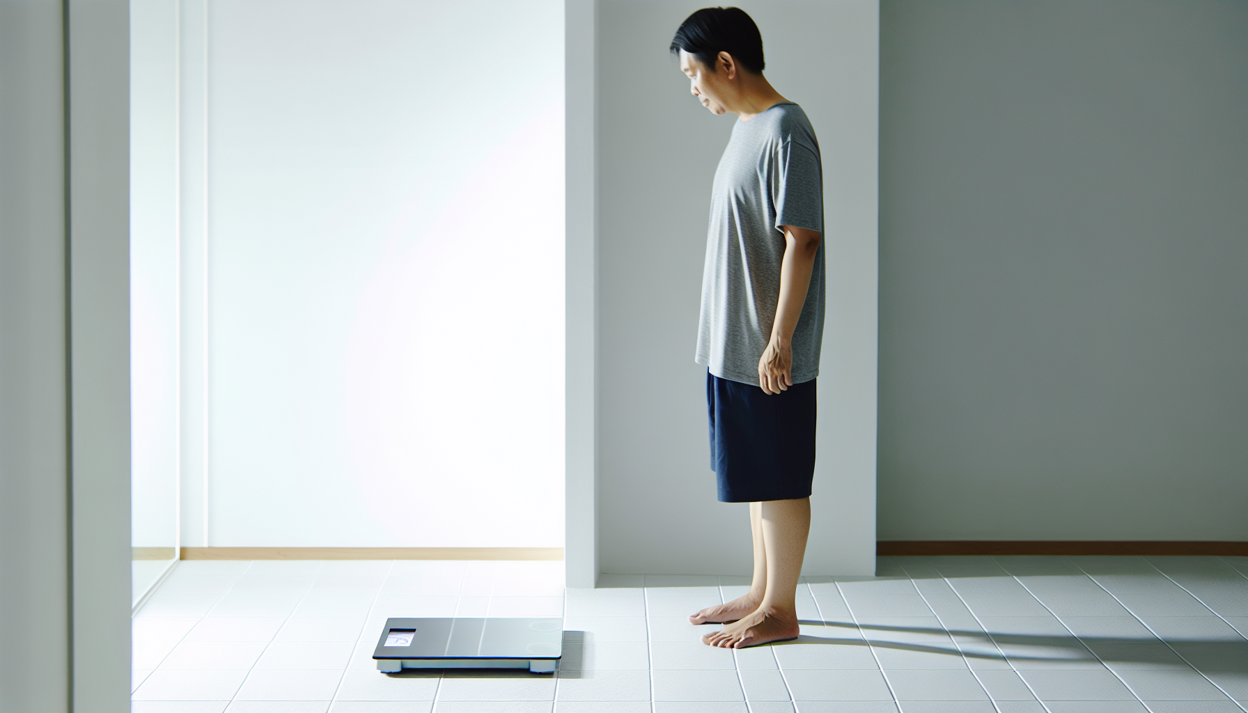 Photo of a person using a modern digital weighing scale