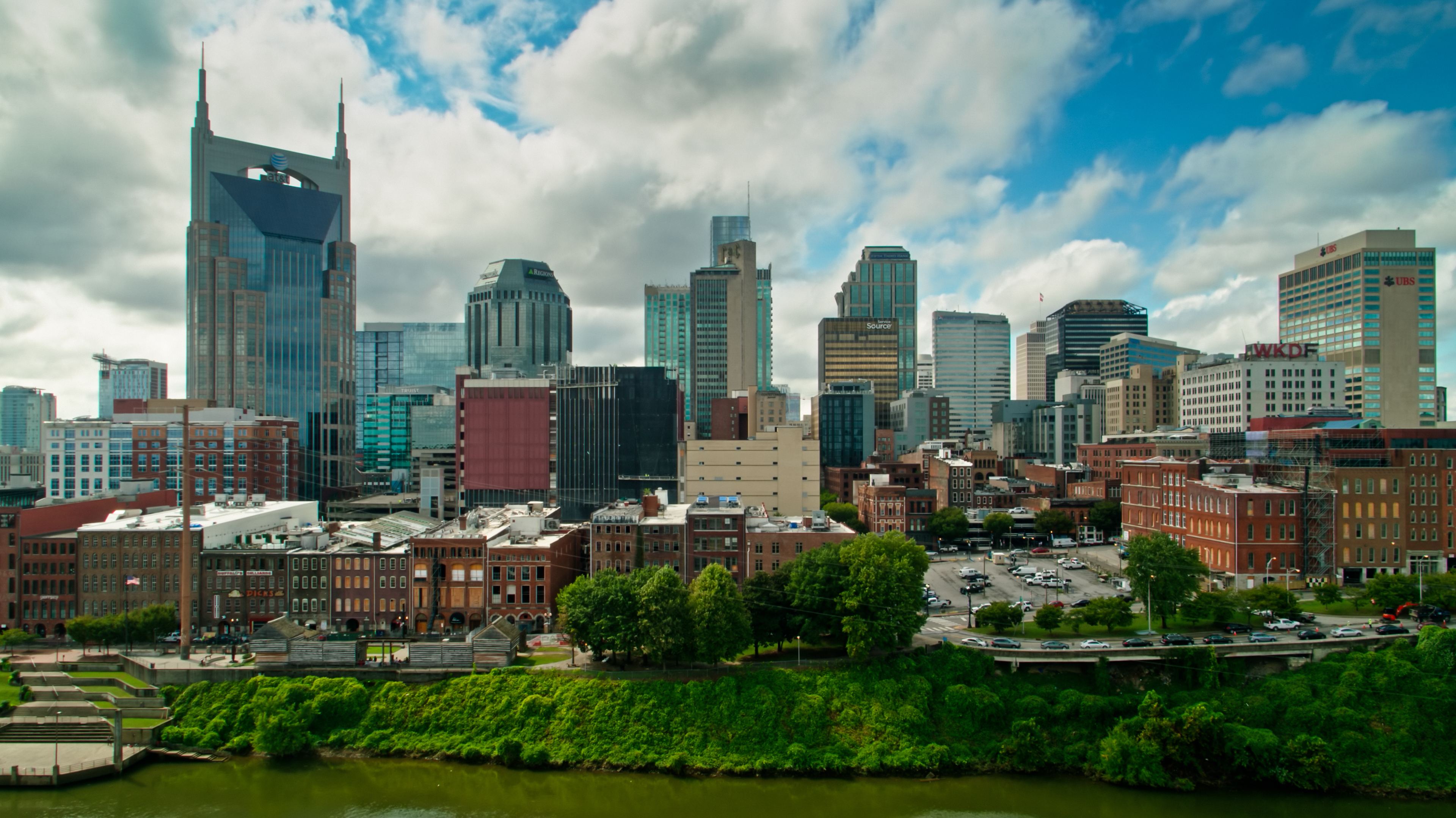 Skyscrapers successful  downtown Nashville, Tennessee connected  a sunny afternoon