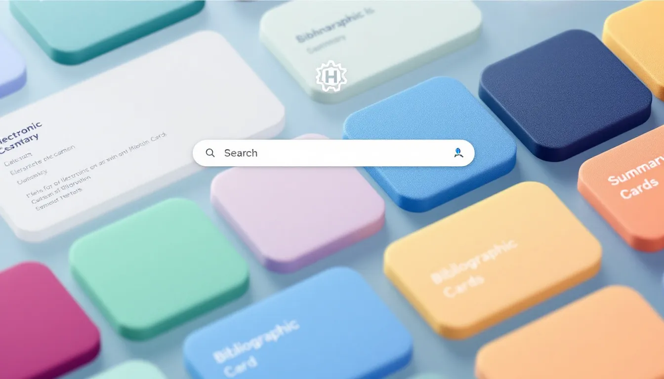 Diversos tipos de fichas electrónicas, incluyendo fichas bibliográficas y de resumen.