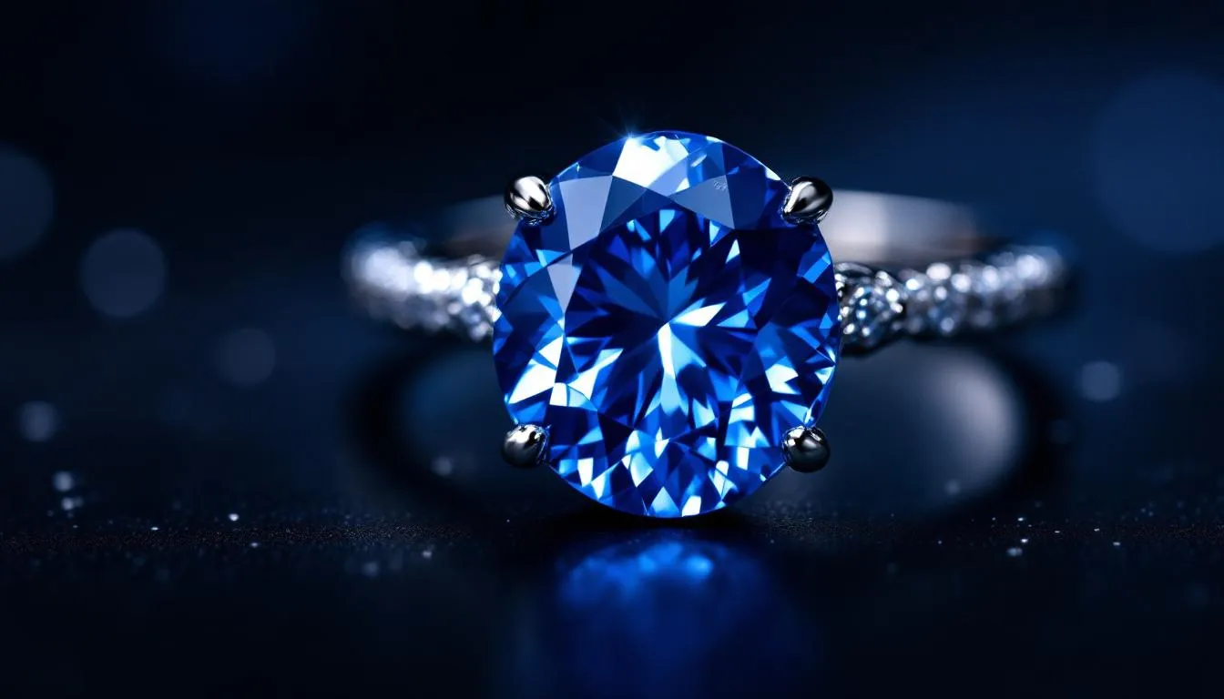 A stunning sapphire birthstone ring with a dazzling sparkle.