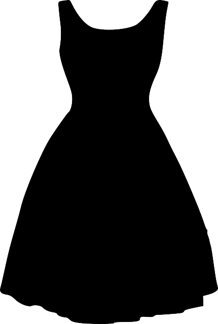 dress, black, silhouette
