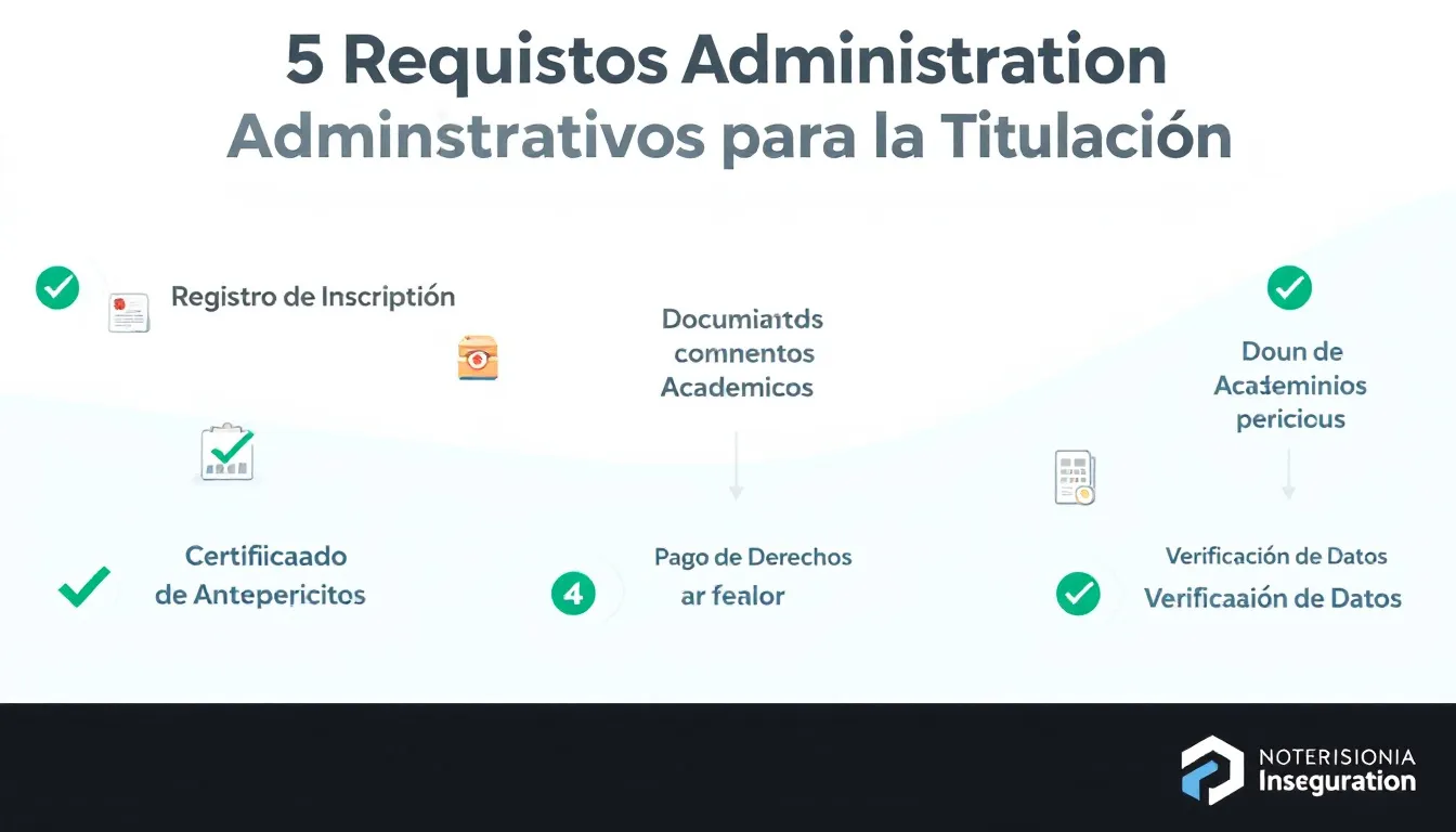 Documentos necesarios para los requisitos administrativos de titulación.