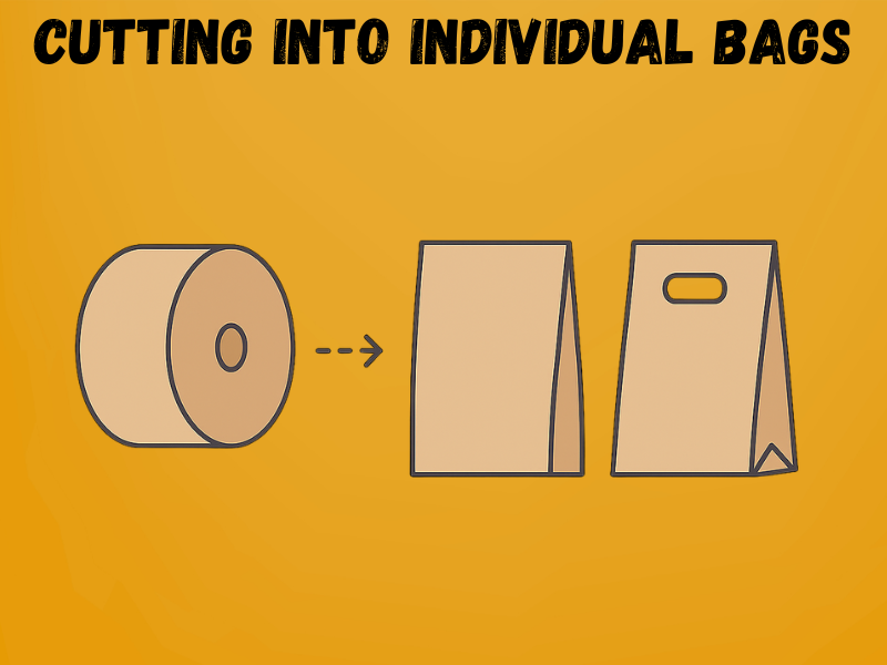 An illustration of a Cutting into Individual Bags Process 