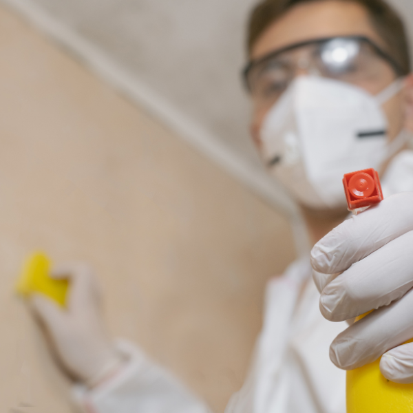 An image showing a technician checking for contamination in a Phoenix home.
