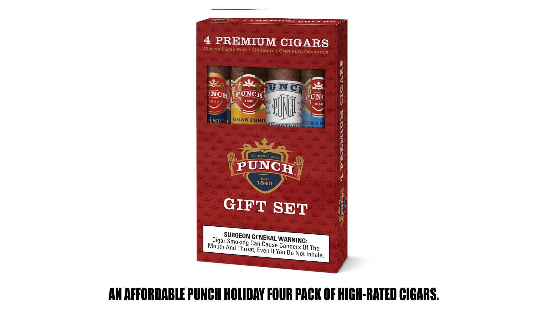 An affordable Punch holiday four pack of high-rated cigars.