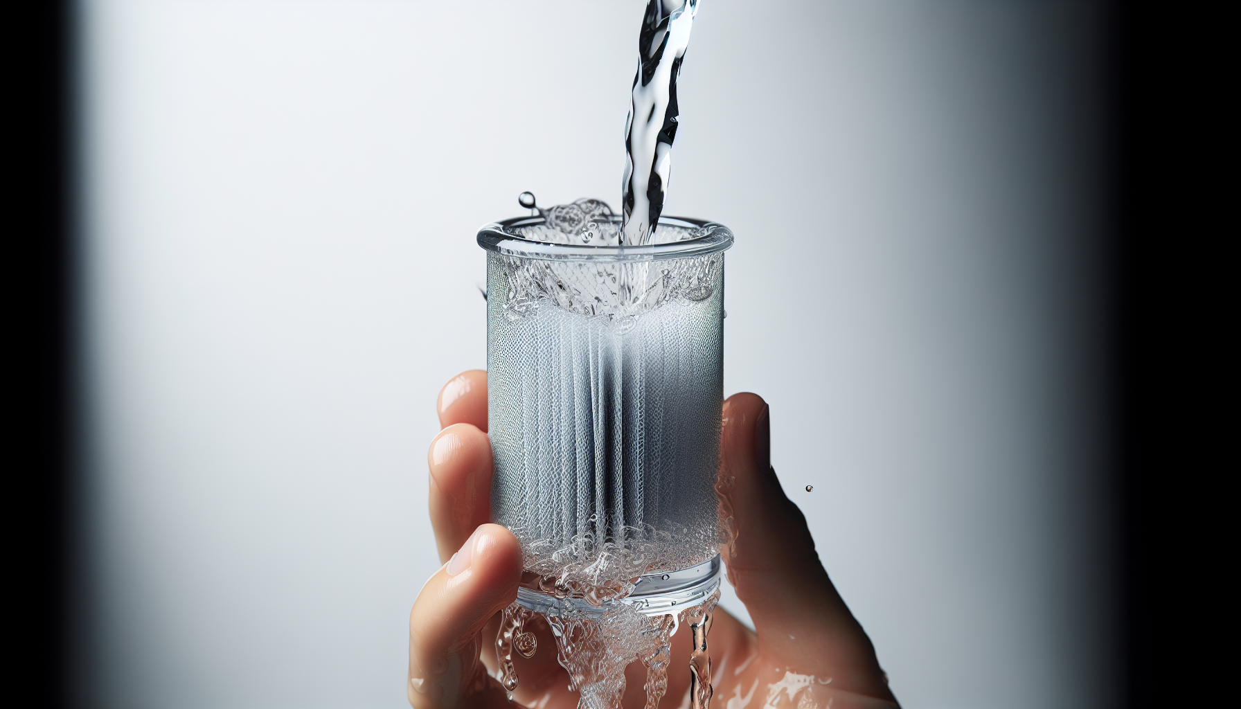 Rinsing the cleaned glass filter tip