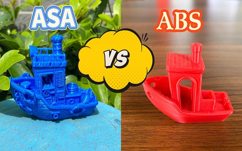 3D printing with ASA and ABS materials