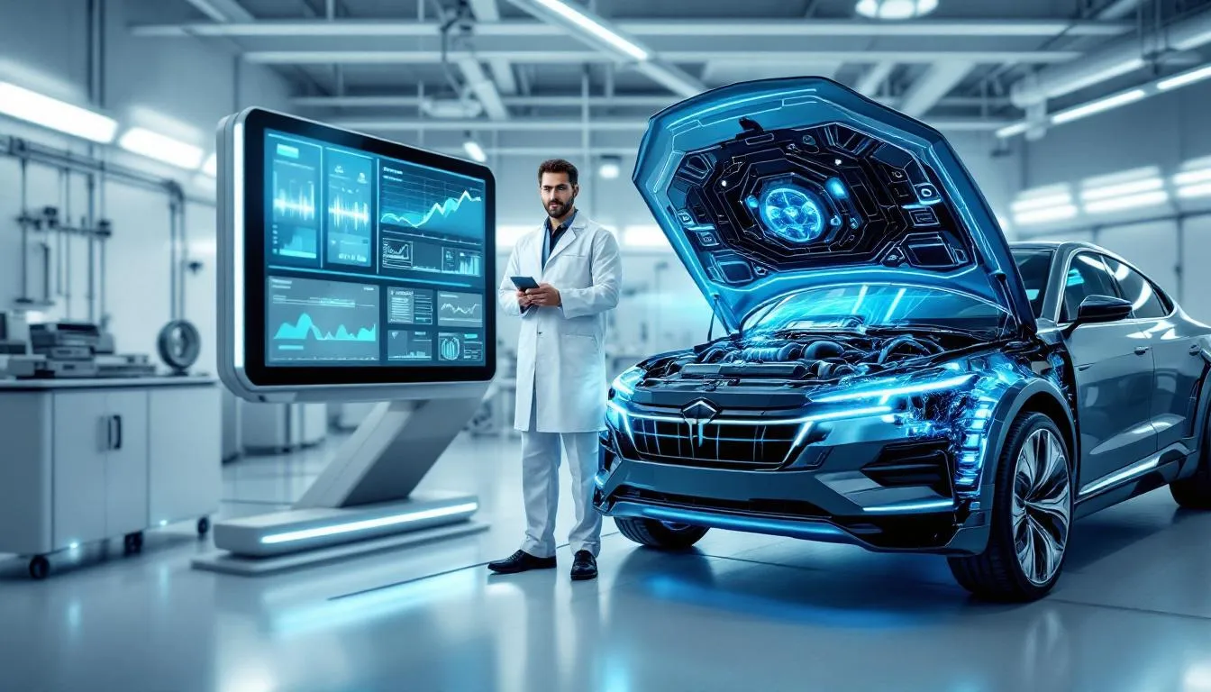 Moderne Technik für die Fehlerdiagnose in einer Kfz-Werkstatt.