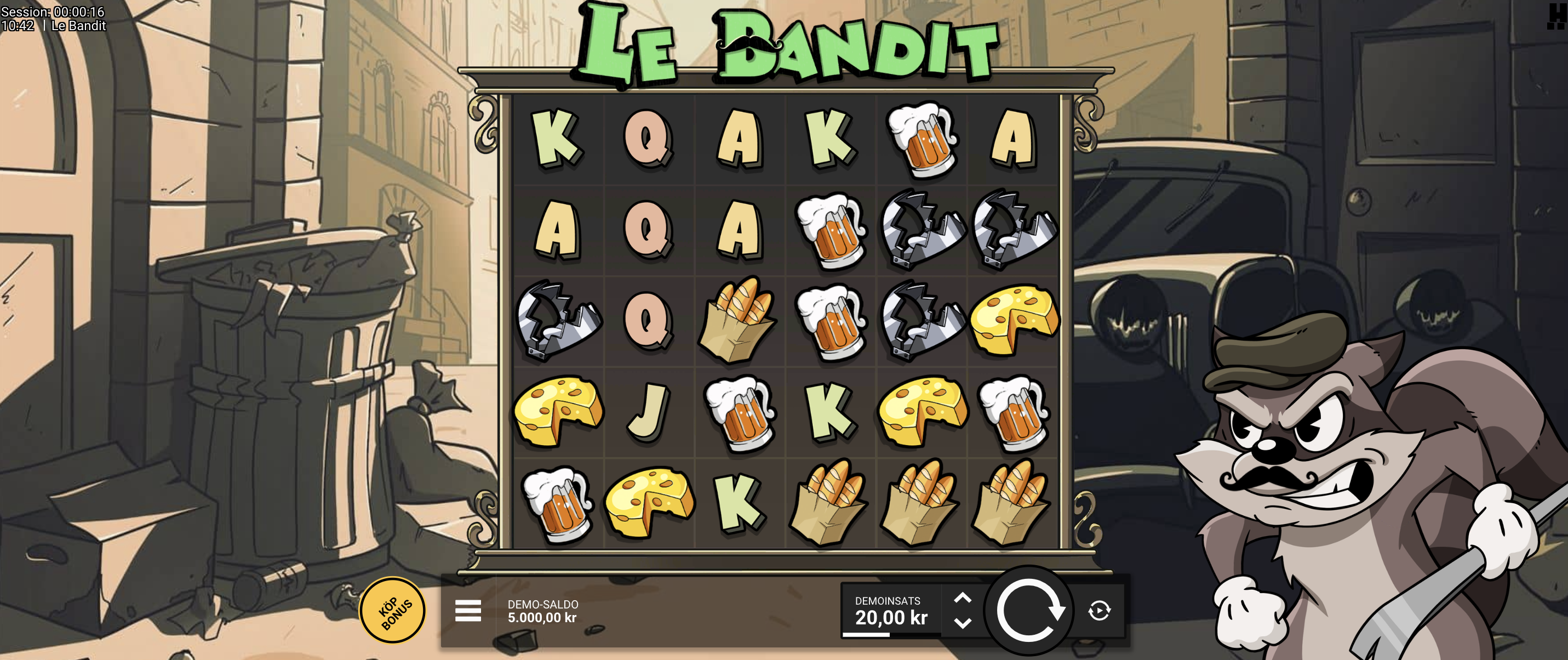 Le Bandit slot med köp bonus och free spins – spela bonus buy slots på online casino i Sverige