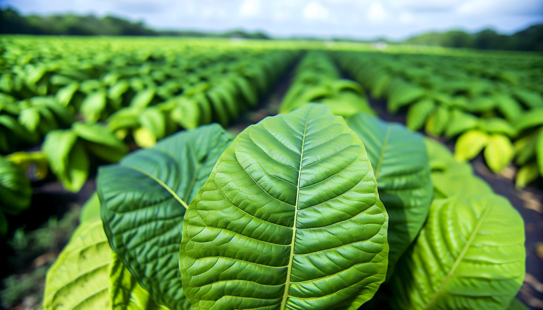 Rich and flavorful tobacco leaves in a Nicaraguan plantation