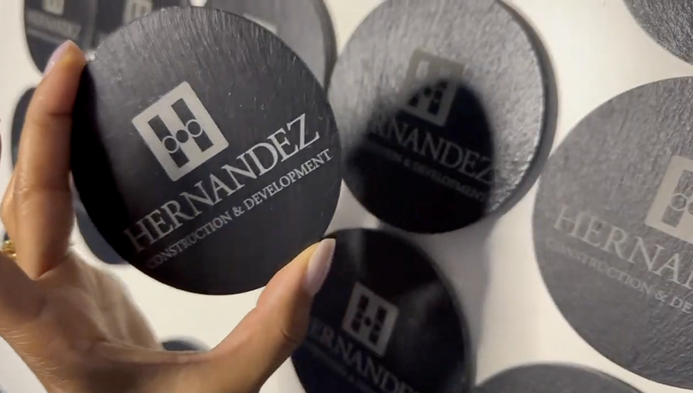 custom engraved slate coasters with company name