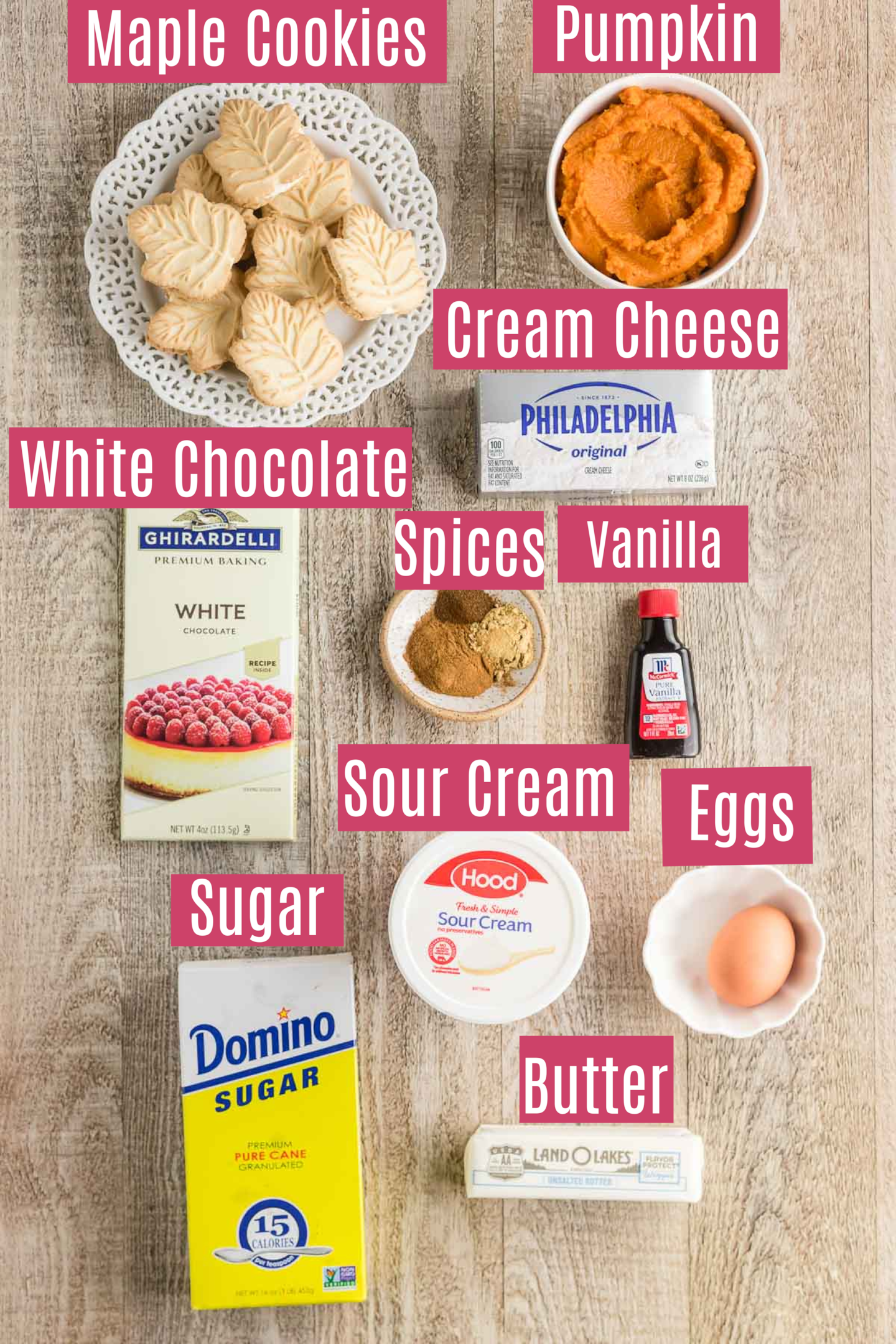 white chocolate pumpkin cheesecake ingredients