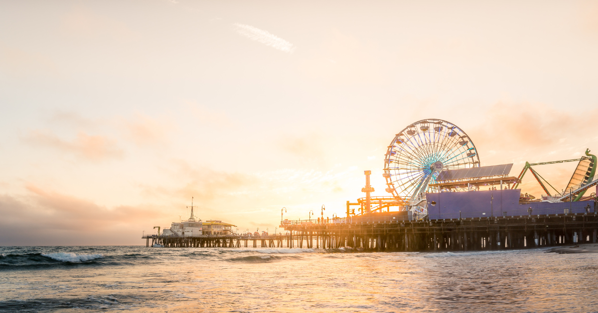 Fishing activities at Santa Monica Pier, one of the top ten fishing spots in California.