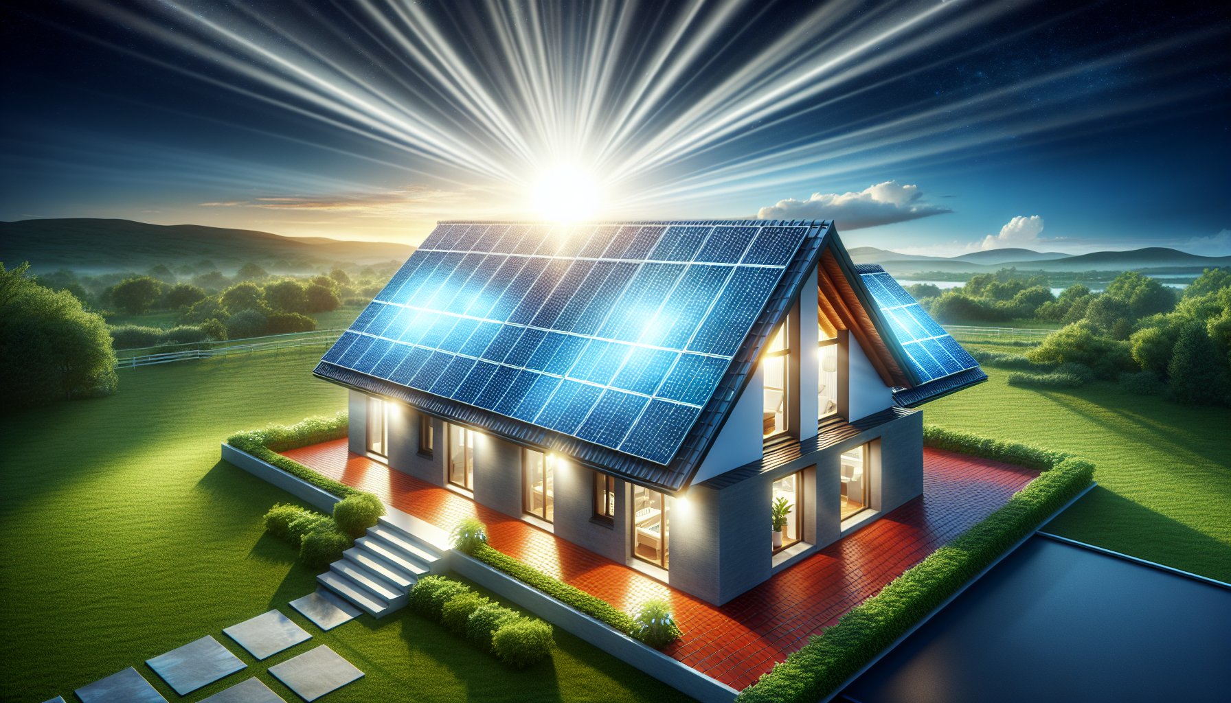 Solar panels harnessing the sun's energy