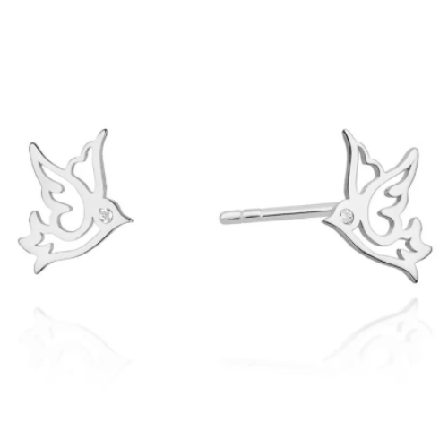 Elegantiški auskarai vaikams su natūraliais deimantais – klasikinis dizainas – fashiongold.lt