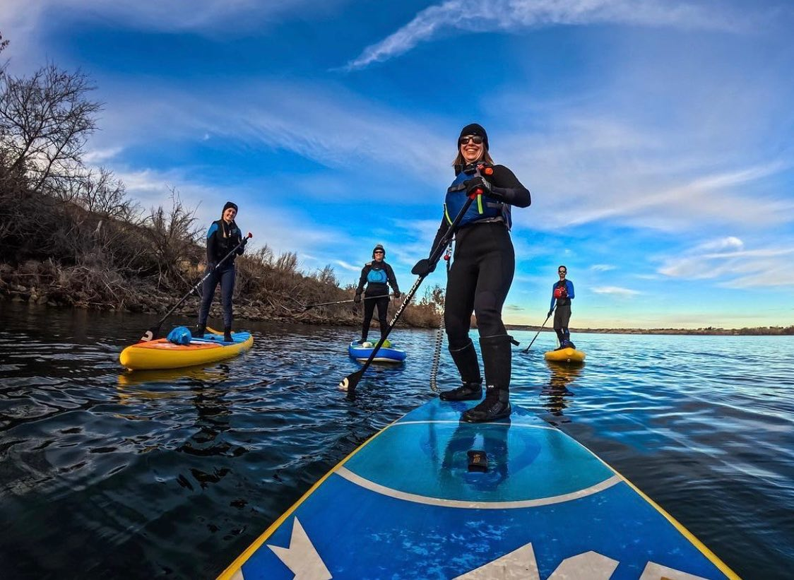 sup boards on lake