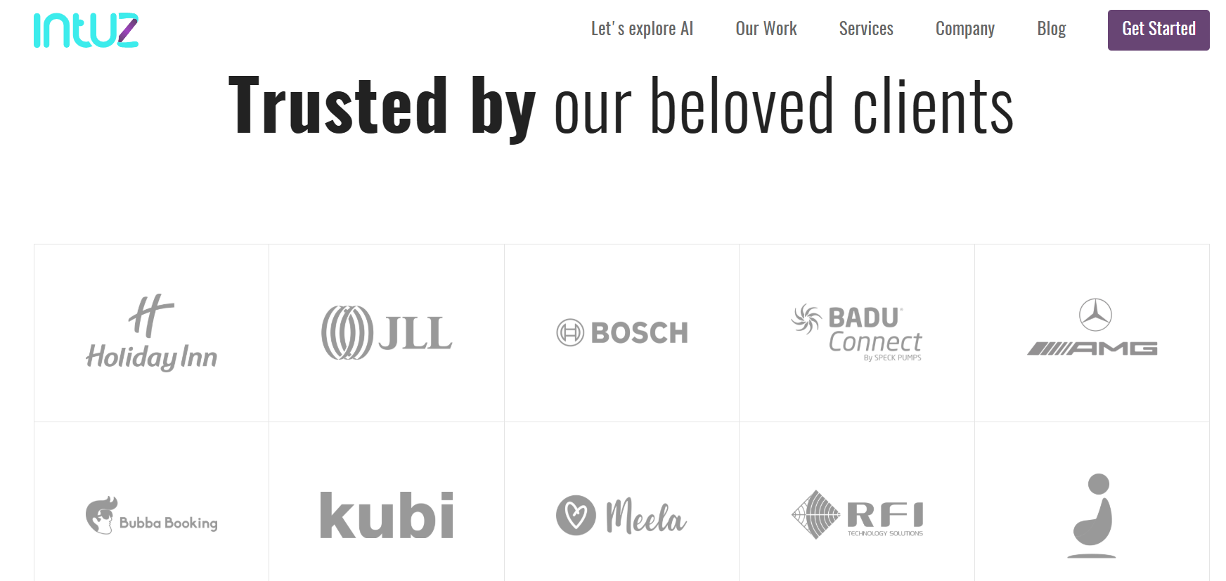 Intuz App Design Agency web page image