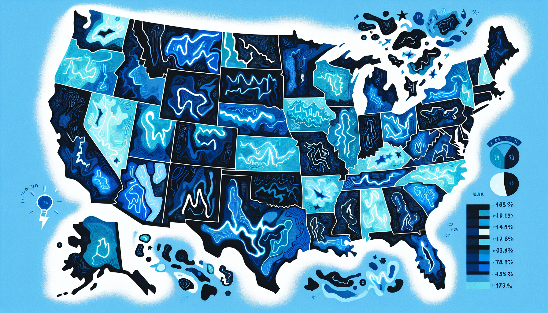 Illustration of electricity price variations by state