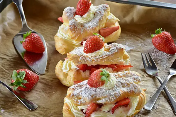Strawberry eclairs from a family recipe.