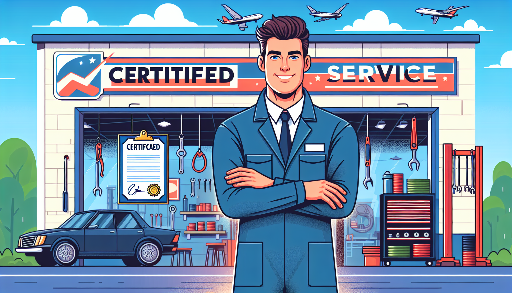 Verifying certifications and accreditations of auto mechanics.