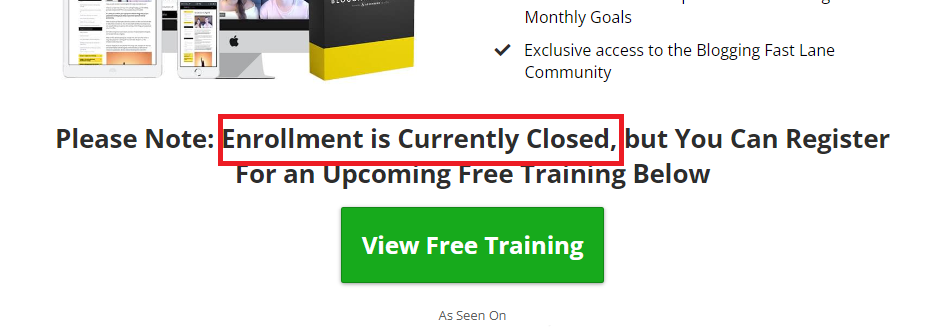Blogging Fast Lane is not taking any new students currently