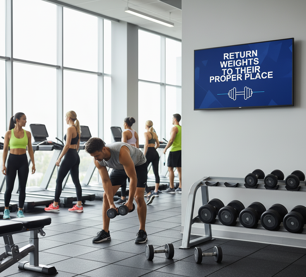 30 Best Gym Etiquette Signage Ideas for Fitness Center 2 return weight to their place