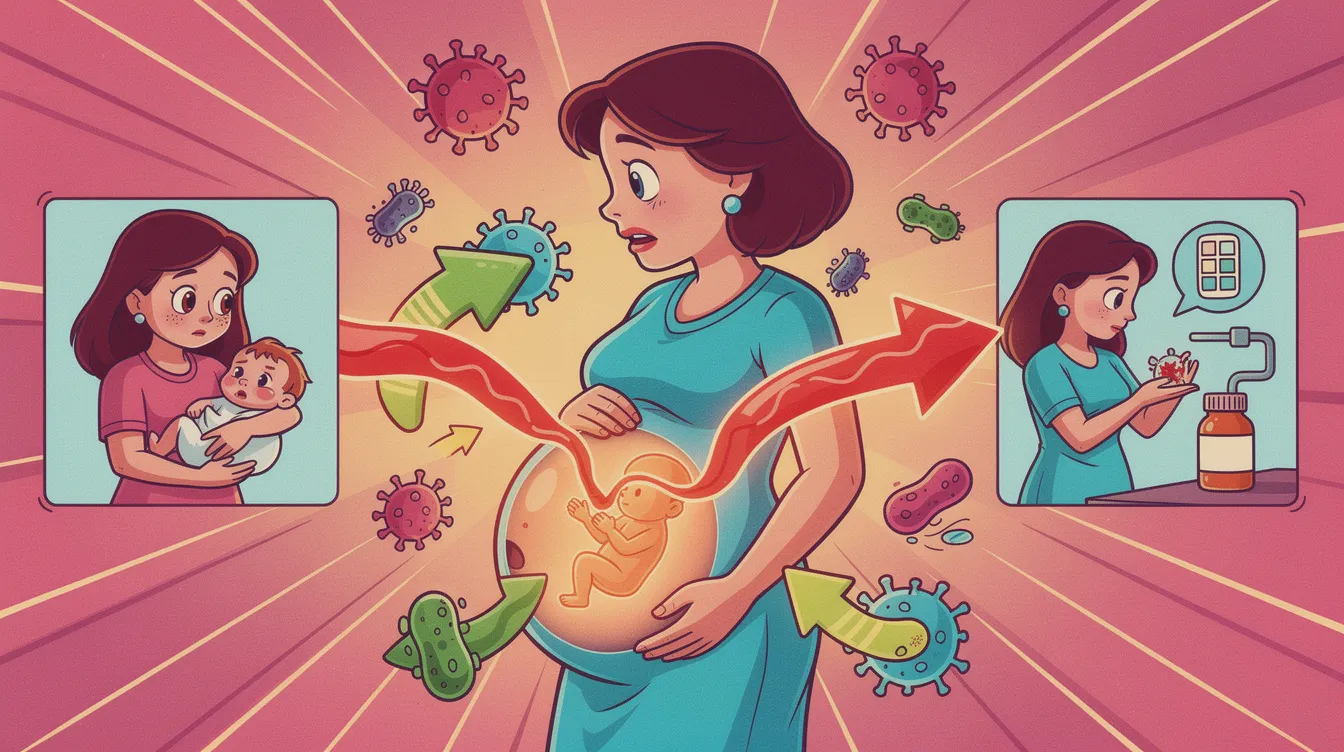 How Can I Catch Various STDs and STIs: Transmission, Symptoms, and Prevention 4 - Consent Culture A visual representation of mother-to-child transmission of infections.