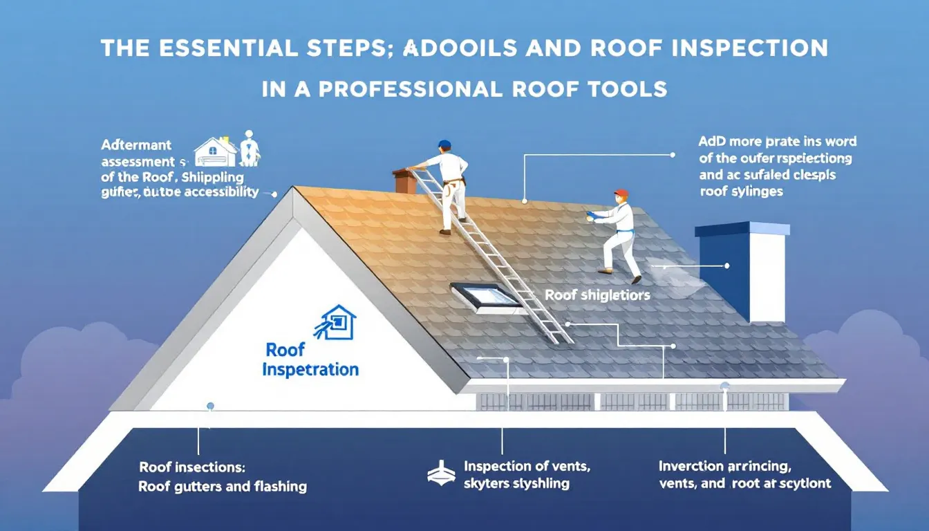 Key components checked during a roof inspection.