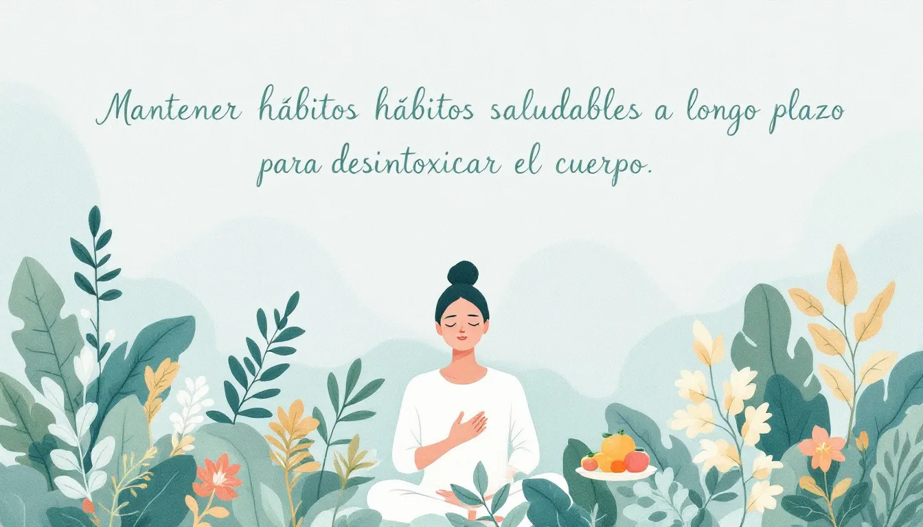 Mantener hábitos saludables a largo plazo para desintoxicar el cuerpo.