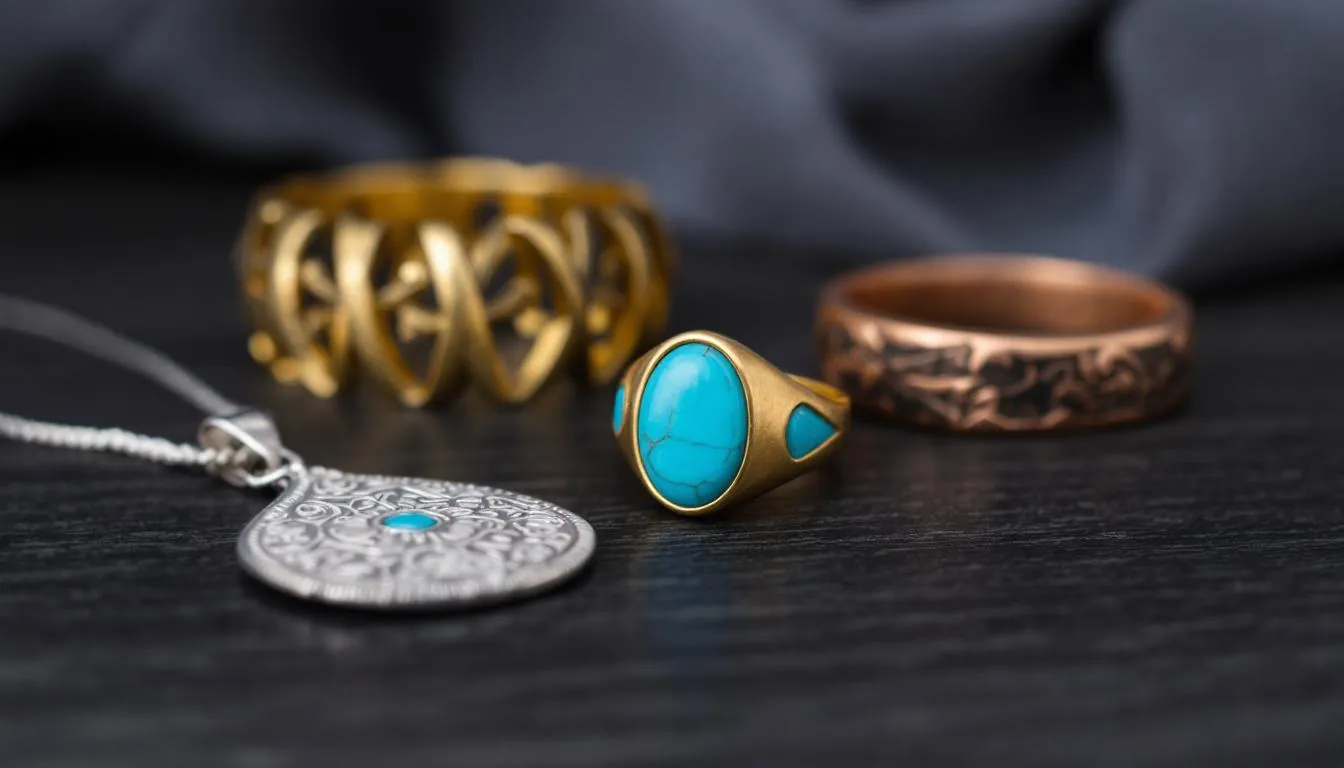 The image showcases a collection of handcrafted jewelry pieces made from precious metals, including stunning earrings, bracelets, and necklaces, all crafted using traditional techniques. Each high-quality piece reflects the artistry of master craftsmen and embodies individuality, making them perfect gifts for any celebration.