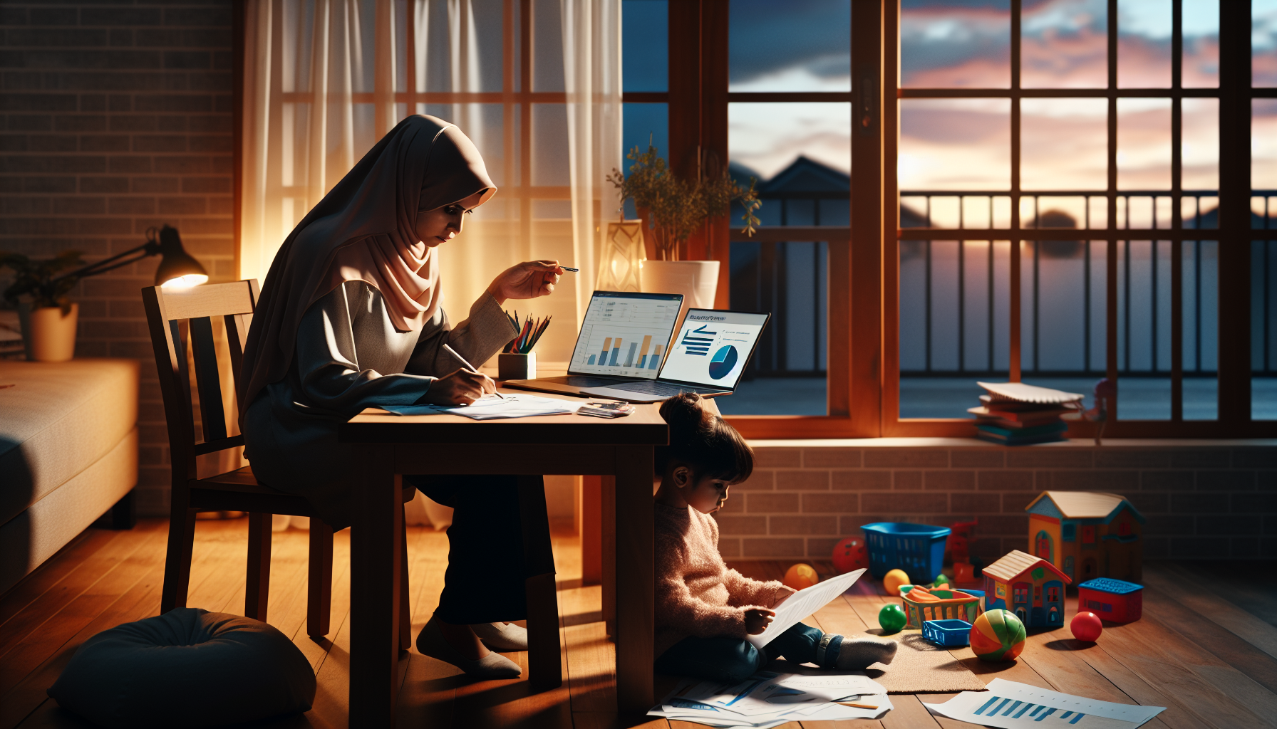 Muslim parent entrepreneur prioritizing tasks for work-family balance