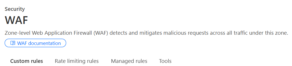 free version of cloudflare waf, one of the common waf solutions, allos to add up to 5 custom rules.