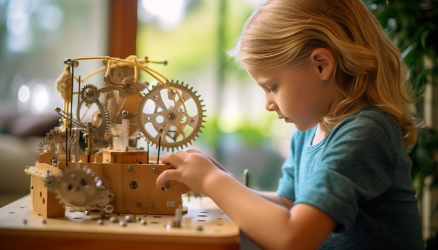 A child learning about STEM in a school program