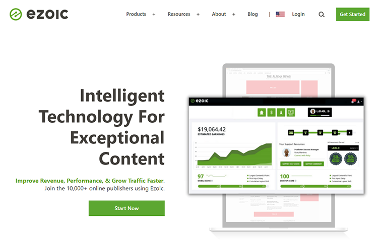 Ezoic Homepage