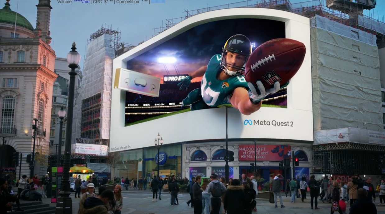 How Do 3D Digital Signage Billboards Work? 10 meta quest’s 3D billboard at piccadilly circus