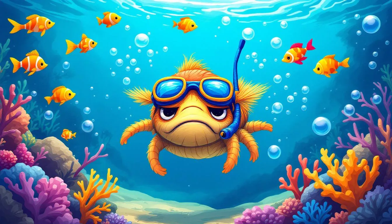 A grumpy woodlouse attempting to swim in water, raising the question of can woodlice swim.