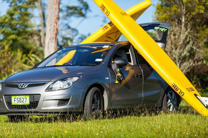 inflatable sup boards on a car