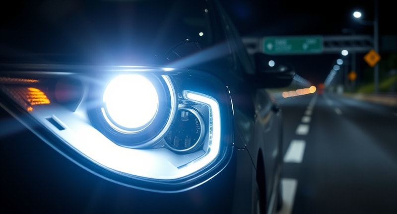 Close-up of 6000K headlight