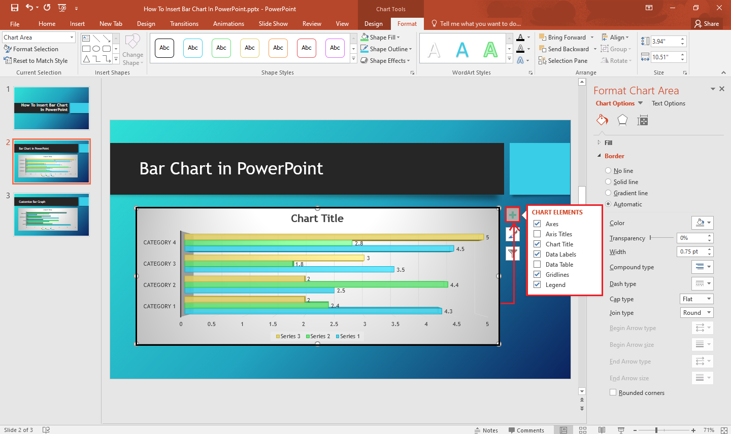select an element you want to add to your PowerPoint slide.